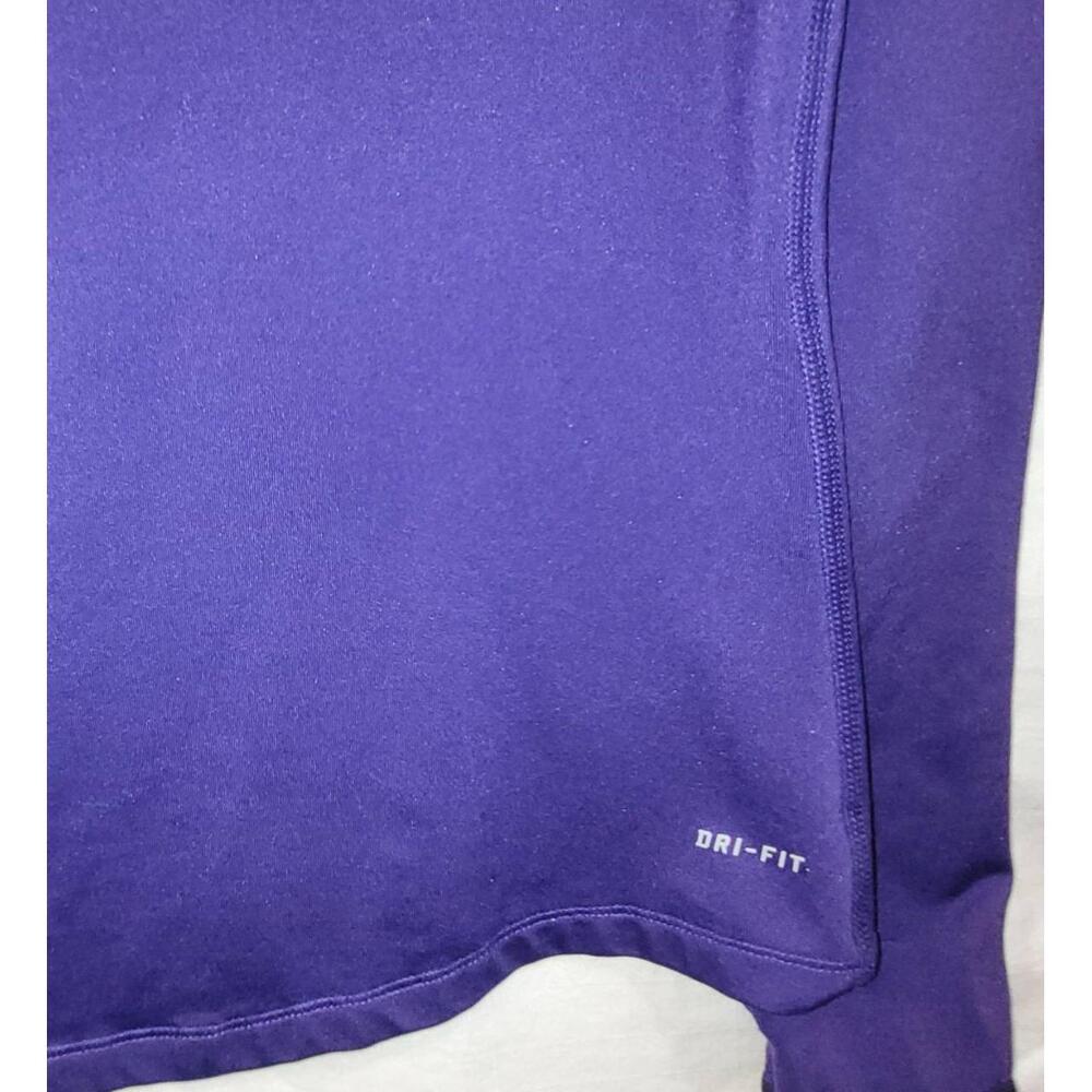 Nike Pro DriFit Pullover Purple Running L-Sleeve Athletic Zip Mock Neck Men XL - Picture 10 of 13